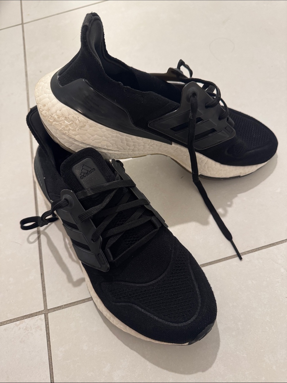 Adidas Black And White Knit Training Sneakers